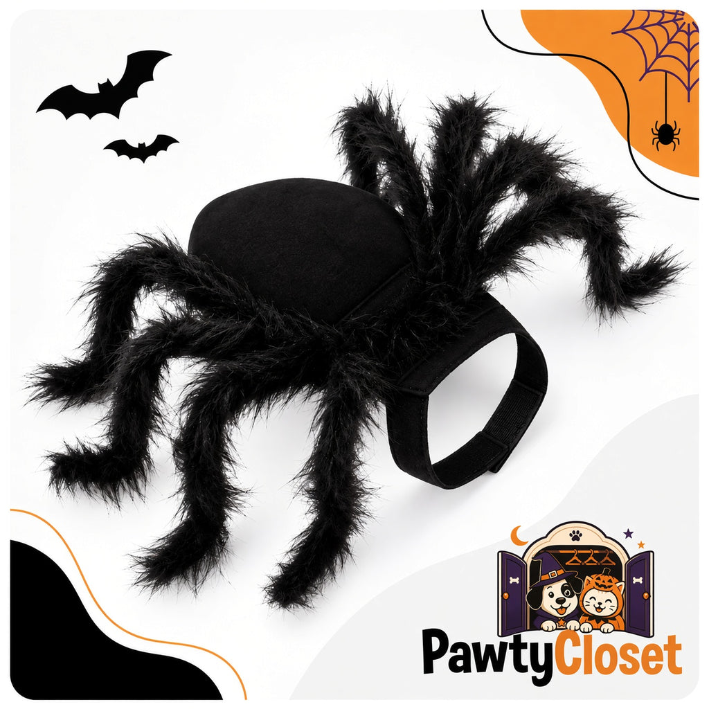 PawtyCrawler™ Pet Spider Costume | Soft Plush, Adjustable Fit