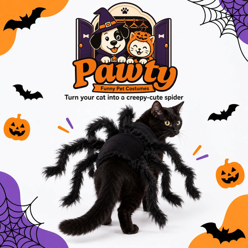 PawtyCrawler™ Pet Spider Costume | Soft Plush, Adjustable Fit